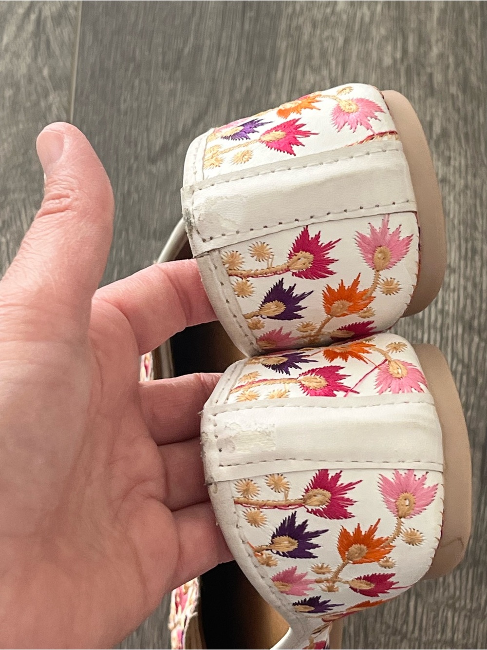 Embroidered Floral Slip-On Flats - Size 7.5 - Picture 8 of 11